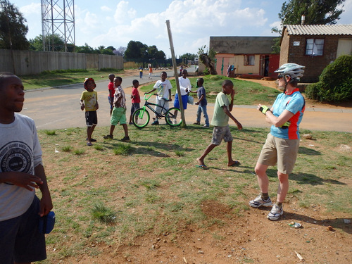 Soweto - Curious kids stop to check us.